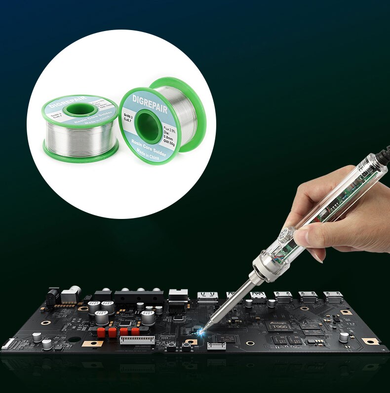 0.6/0.8/1.0 Mm Loodvrije Soldeer Tin 50G/100G Rosin Core Soldeer Sn99.3 cu0.7 Lassen Soldeerbout Soldeer Rosin Core