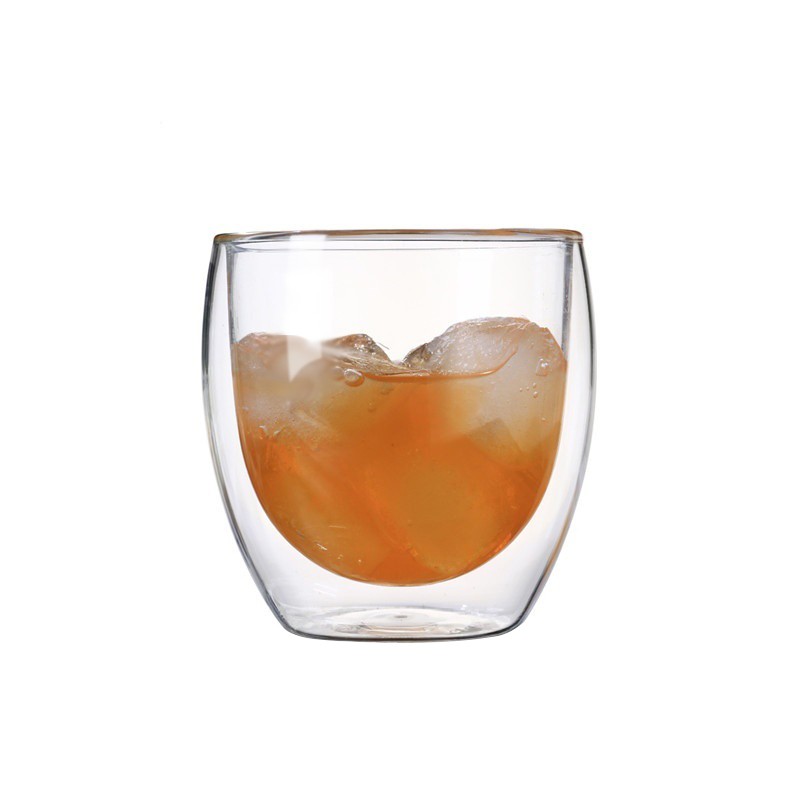 450ml/350ml/250ml/80ml värmebeständig dubbelvägg klar glas kopp te drinkware kopp dryck hälsa regim mugg kaffekopp: 250ml