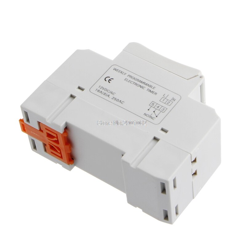 Digital Lcd Timer Programmabile 12V Dc Guida Din Relè di Tempo Interruttore di Alimentazione Nuovo-B119