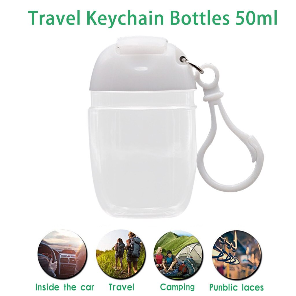 30ML Portable Hand Sanitizer Squeeze Bottle Silicone Refillable Bottles with Hook Travel Sanitizer Container Squeeze Sub-bottle