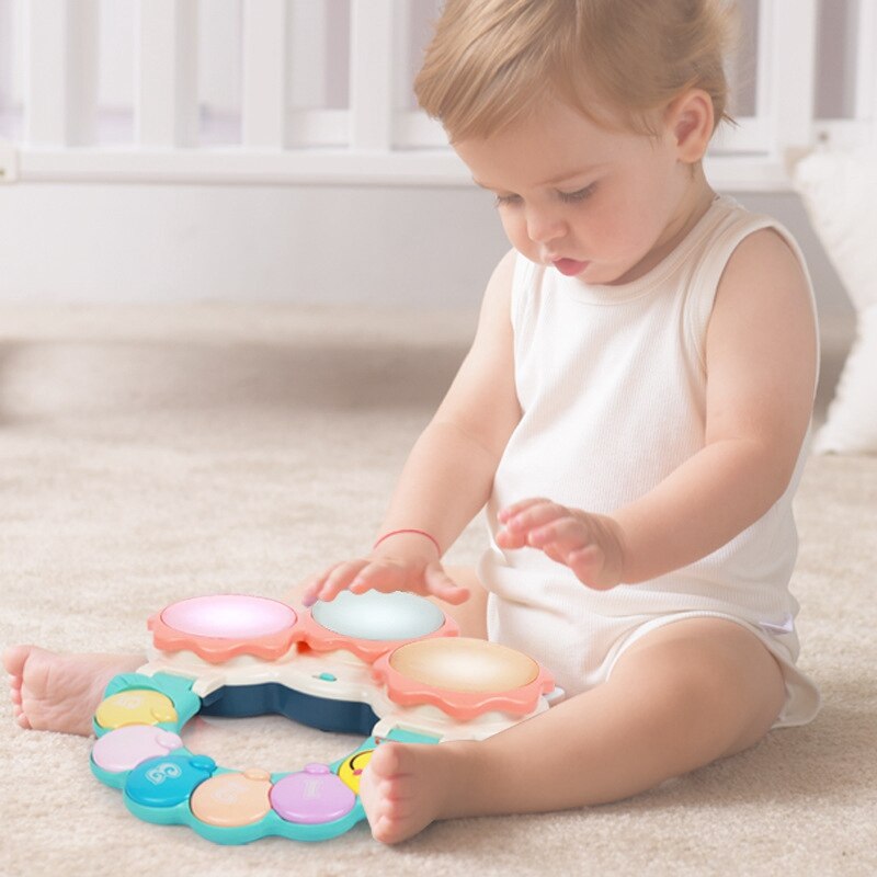 Educatief Elektronische Hand Klappen Drum Kleurrijke Ontwikkeling Baby Ligence Drum Leren Muzikale Speelgoed Voor Babys