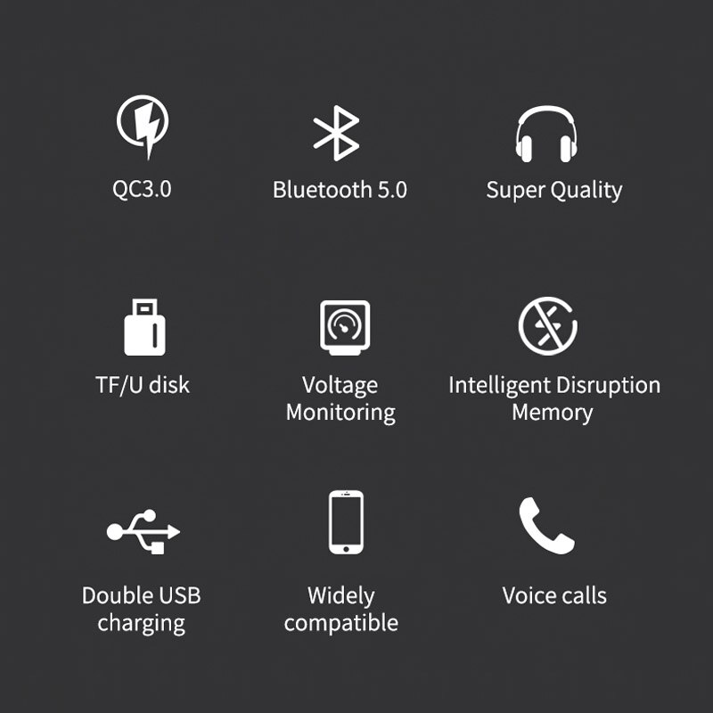 JaJaBor Bluetooth Wagen Bausatz Freisprechen FM Sender Bluetooth 5,0 QC3.0 schnell aufladen Dual USB Auto Ladegerät