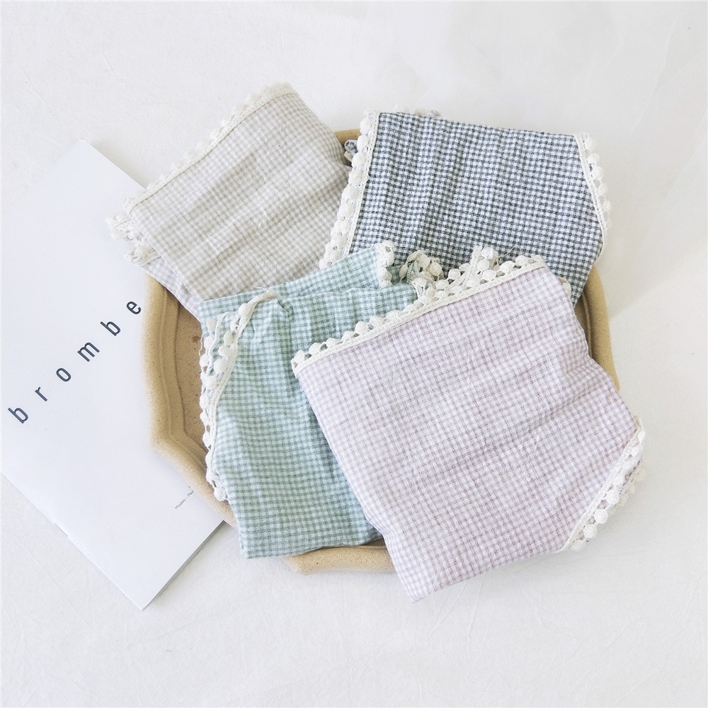 Kvinders plaid silkehår hoved tørklæde hovedbånd med blomsterblonde trekantede halstørklæder til kvinder bandana femme