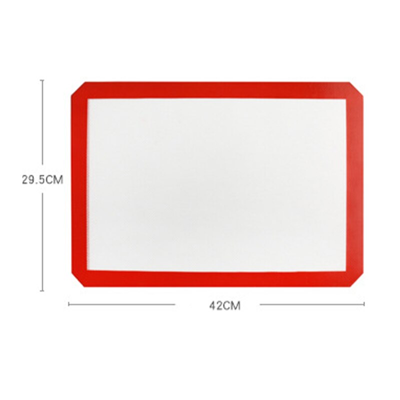Silicone Baking Mat Non-Stick Baking Tray Liner Sheet Pad Reuseable Bbq Grill Mat Baking Sheet Oven Mat Cooking Bakeware Tools: 42x29.5cm Red