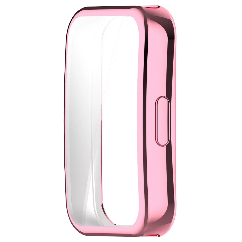 Funda protectora completa de TPU para reloj inteligente, carcasa suave antiarañazos, accesorios protectores de pantalla para Huawei Band 9 y 8, 1 unidad: Arena rosa