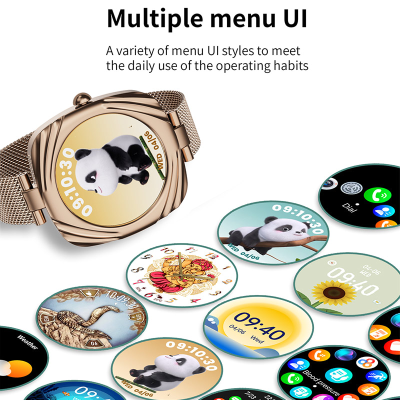 Aiweile AW5 accorto Orologi Donna Smartwatch Chiamata Bluetooth fitness inseguitore Riproduzione musicale AMOLED Coreano Ebraico Vietnamese