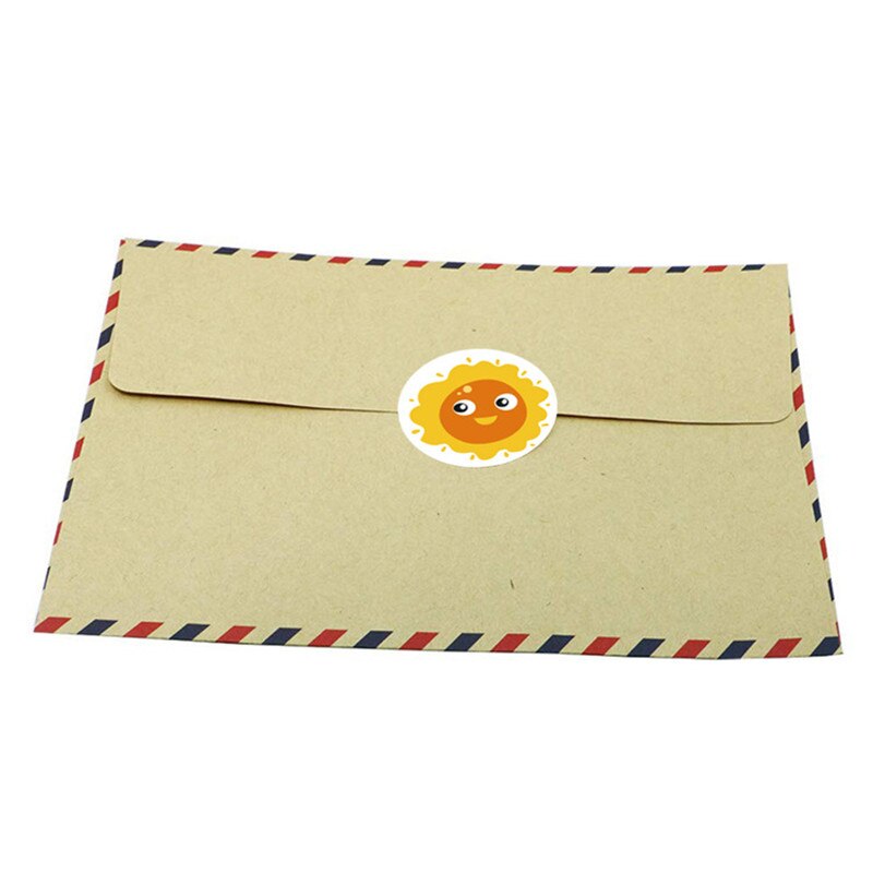 28mm 100-500Pcs Cute Sun Rainbow Clouds Label Sticker Smiley Stickers for Handmade Decor Sealing Labels Kids Reward Sticker