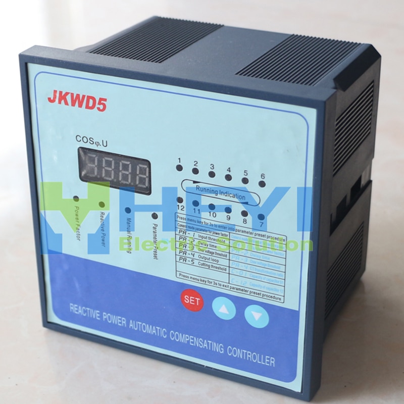 JKWD5 380V 12 Stappen Power Factor Controller Dynamische Soort Gevoelige Harmonische Circuit Input Reactief Vermogen Compensatie Controller