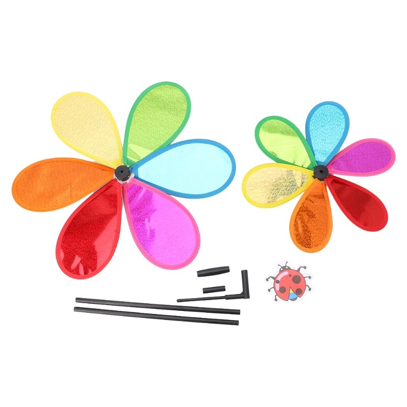 Double Layer Windmill Wind Spinner Sequins Whirligig Home Yard Party Decor