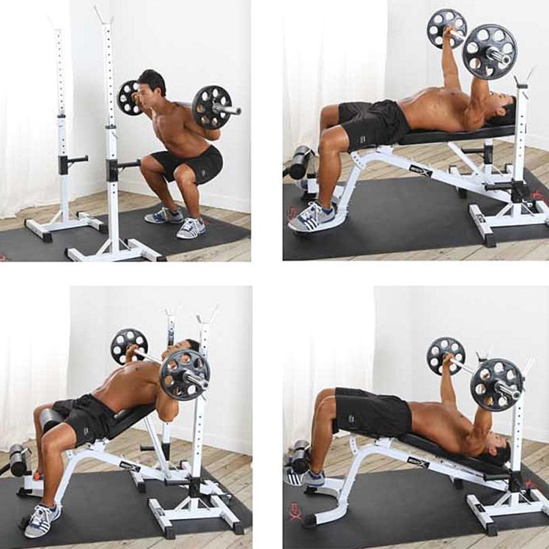 Home Fitness Equipment Split Type Multifunctional Barbell Squat Rack Adjustable Height 105-160cm Maximum Load 150 Kg HWC