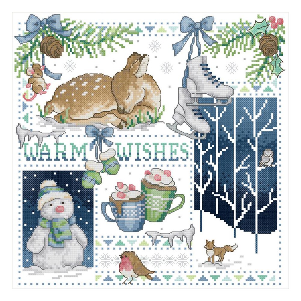 Christmas Series Printed Cross Stitch Kits 14CT 2 strands DIY Cotton Thread Stitch Kits Embroidery Needleworks Sets: DA333