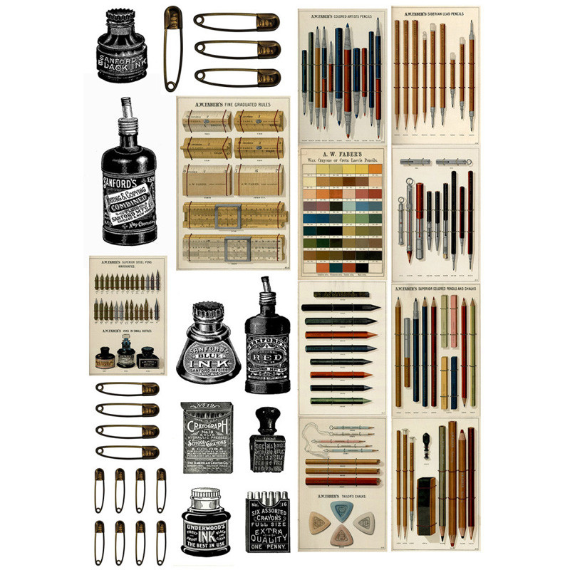 2 PCS Retro Metal Key Cosas Kawaii Uncut Stickers Scrapbooking Stationery Washi Tape Set School Supplies