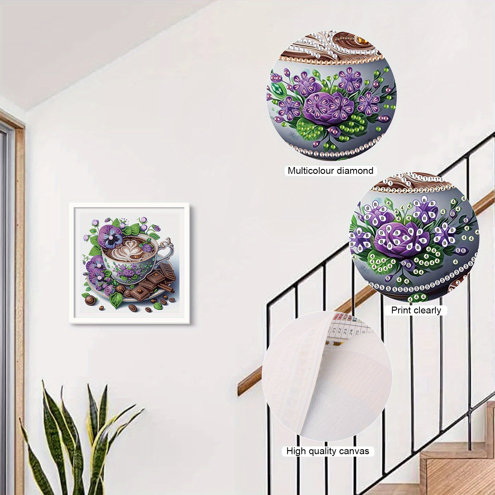 Diy Koffie En Bloemen 5d Speciale Vorm Diamant Art Kits Voor Beginners,Diamond Art Painting Kits Voor Thuis Wanddecoratie Cadeau