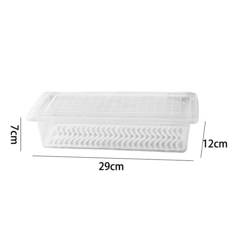 Food Fresh Storage Box Kitchen Fridge Crisper Drain Storage Fruit Organizer Box Meat Food Fish Fresh Seal Container Rectang A9D6