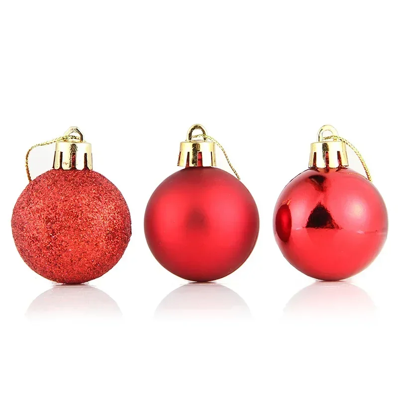 24pcs/Box Christmas Balls Christmas Tree Ornaments Christmas Decoration for Home Party Christmas Hanging Pendant Christmas Balls: WHITE / 4cm