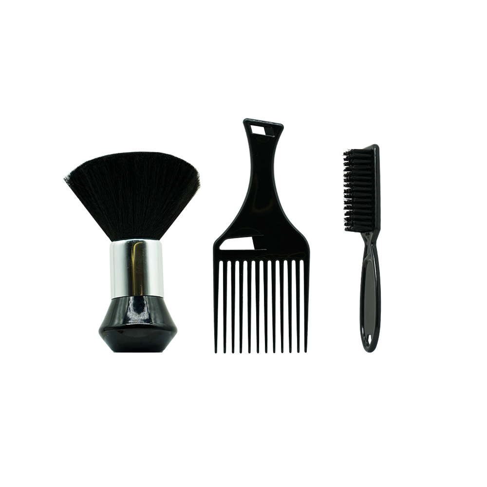 Ensemble de brosses de barbier pour hommes, plumeau pour le visage, ensemble de barbe, brosse à cheveux cassés, brosse ronde de coiffure pour le cou: Bleu