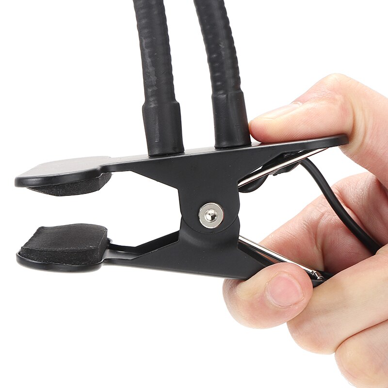 Fotografia foto lâmpada led flexível braço longo com suporte de celular ajustável 24 led anel luz preenchimento suporte usb telefone clipe