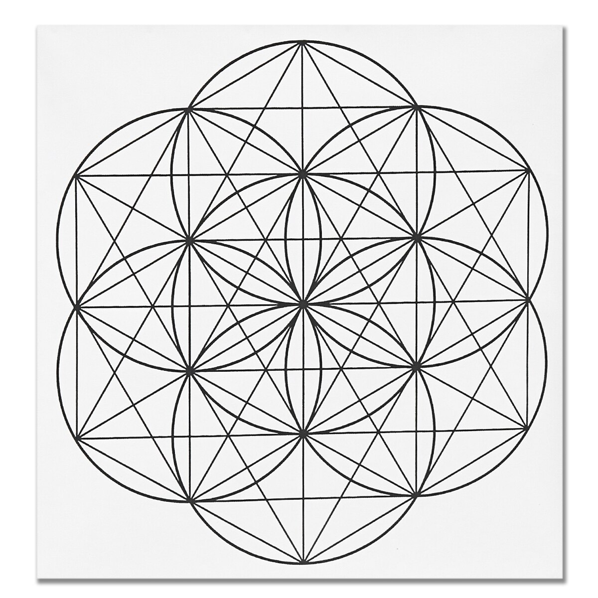 50*50cm blomst af liv krystalgitter klud hellig geometri helbredende dug: Lysegul