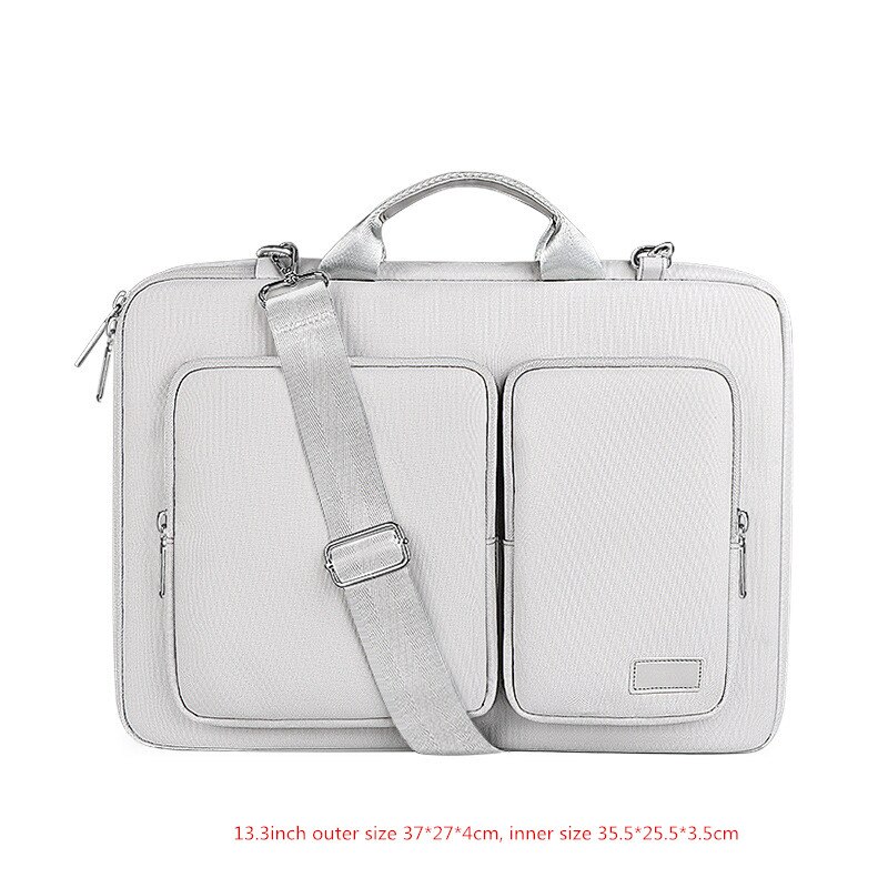13.3/14.1/15.6inch Shoulder Laptop Briefcase Bag Men Women Shockproof Crossbody Travel Mouse Phone Electronic Document Pouch: B Deep Space Gray S