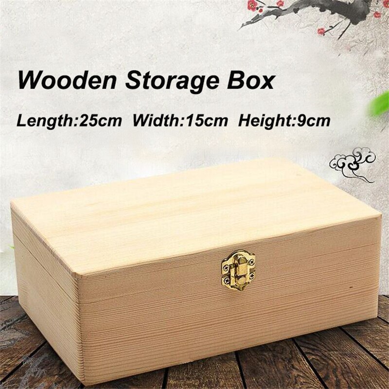 Wooden Home Storage Box Log Color Scotch Pine Rectangular Flip Solid Wood Box Handmade Craft Jewelry Case: Rectangle 1