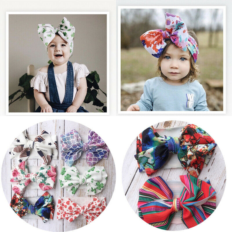 Baby Girl Hair Band Big Bow Headband Turban Knot Hair Accessory Head Wrap