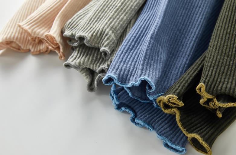 Outono inverno bonito do bebê meninos e meninas leggings de algodão calças infantis cor sólida algodão com nervuras longas calças magras primavera