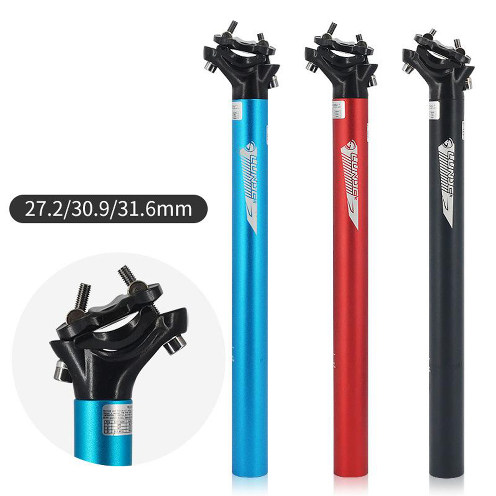 Tija de sillín de aluminio para bicicleta de montaña, poste de asiento de 31,6mm, 30,9 MM, 25mm