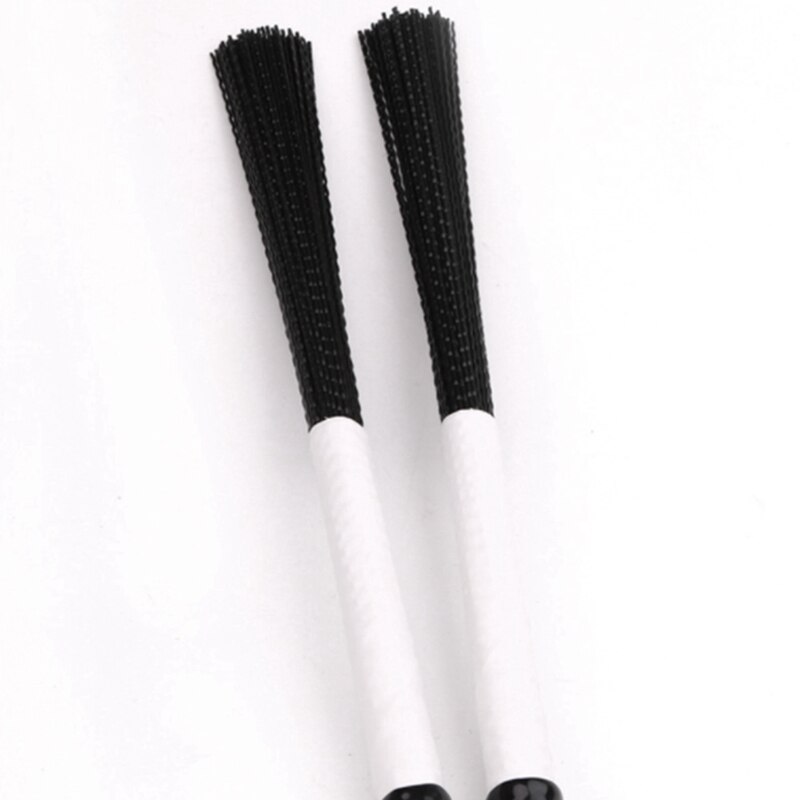 -2Pcs Cajon brosse télescopique tambour brosses Nylon bâtons Percussion pour Jazz bâton tambour Musical