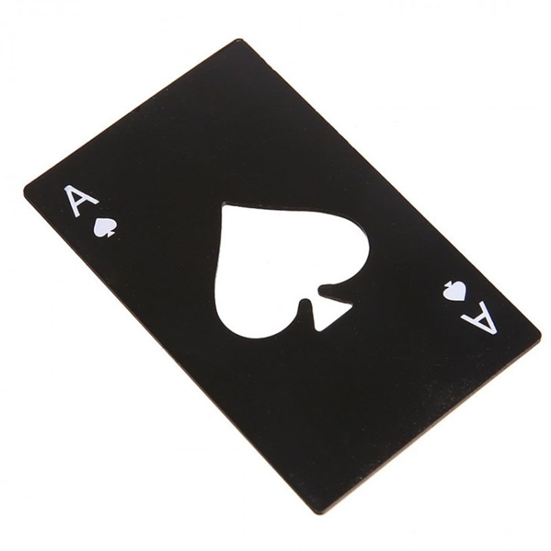Poker es af spader form stilfuld rustfrit stål øl vin soda glas flaske låg åbner bærbare bar værktøjer