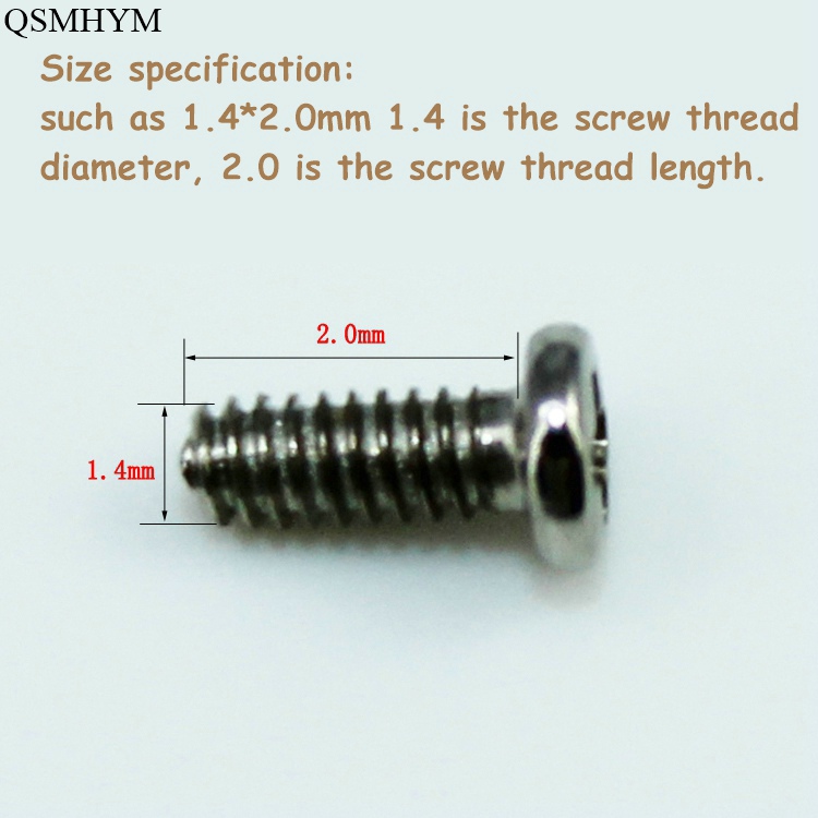 QSMHYM 20pcs Phone Cross Screw 1.4 *2.0 / 1.4*2.5 / 1.4* 3.0 / 1.4*3.5 mm For Android Huawei Xiaomi Oppo Vivo ZTE etc.