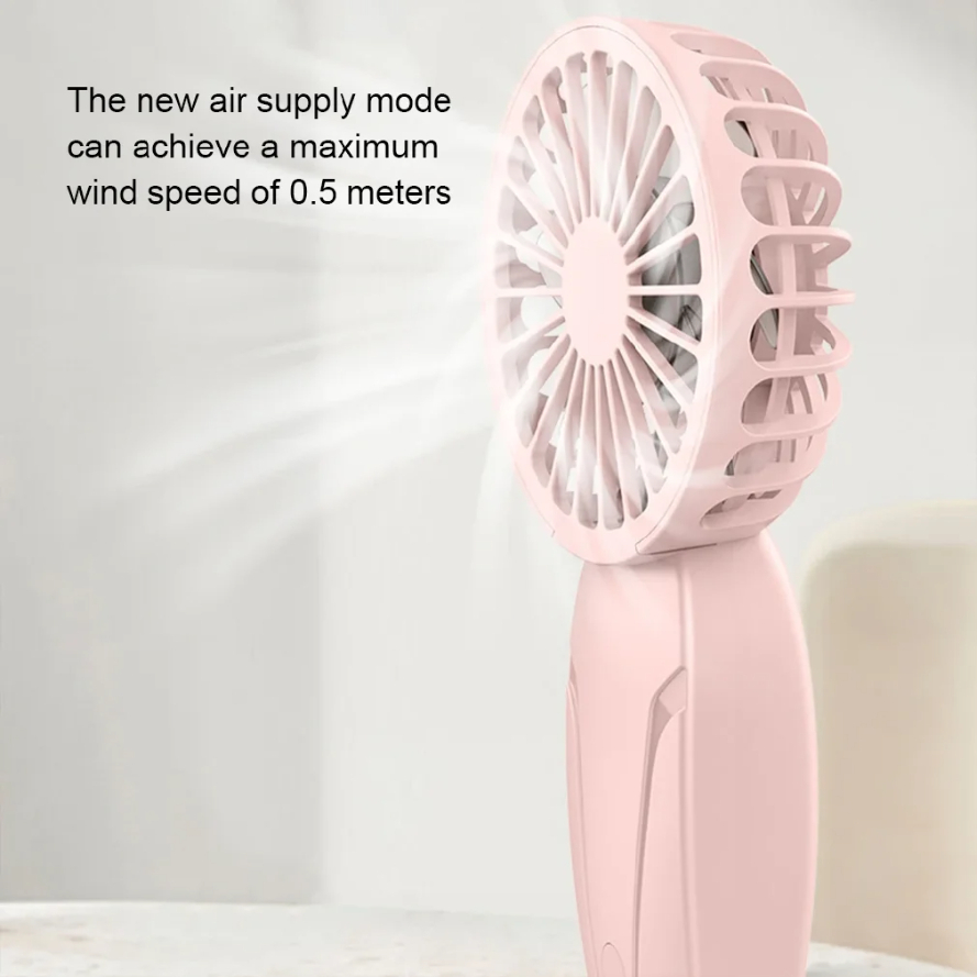 Draagbare handventilator, klein, lichtgewicht, schattig uiterlijk, usb-oplaadbare mini-ventilator voor verkoeling onderweg, mini-zakventilator
