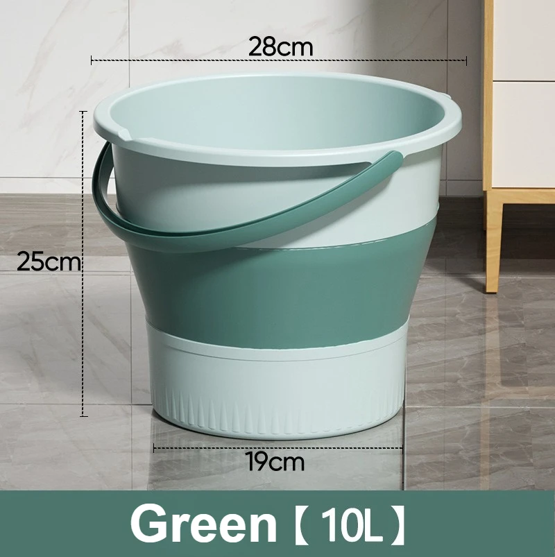 Studentenslaapzaal Plastic Opvouwbare Emmer Vissen Handheld Opvouwbare Emmer Thuis Verdikte Badkamer Draagbare Voet Inweken Emmer: Marineblauw