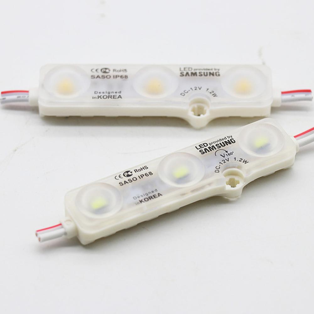 Samsung Chip SMD 5730 3 LED injection led module 12V with lens Waterproof IP68 1.2W white LED sign shop banner Channel Letters
