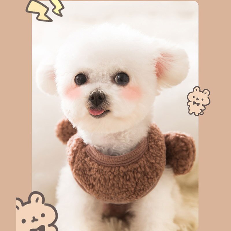 Cartoon Hond Kleding Kleding Voor Honden Hoodies Kleine Super Huisdier Outfits Leuke Herfst Winter Beer Print Bruin Jongen Ropa Para perro