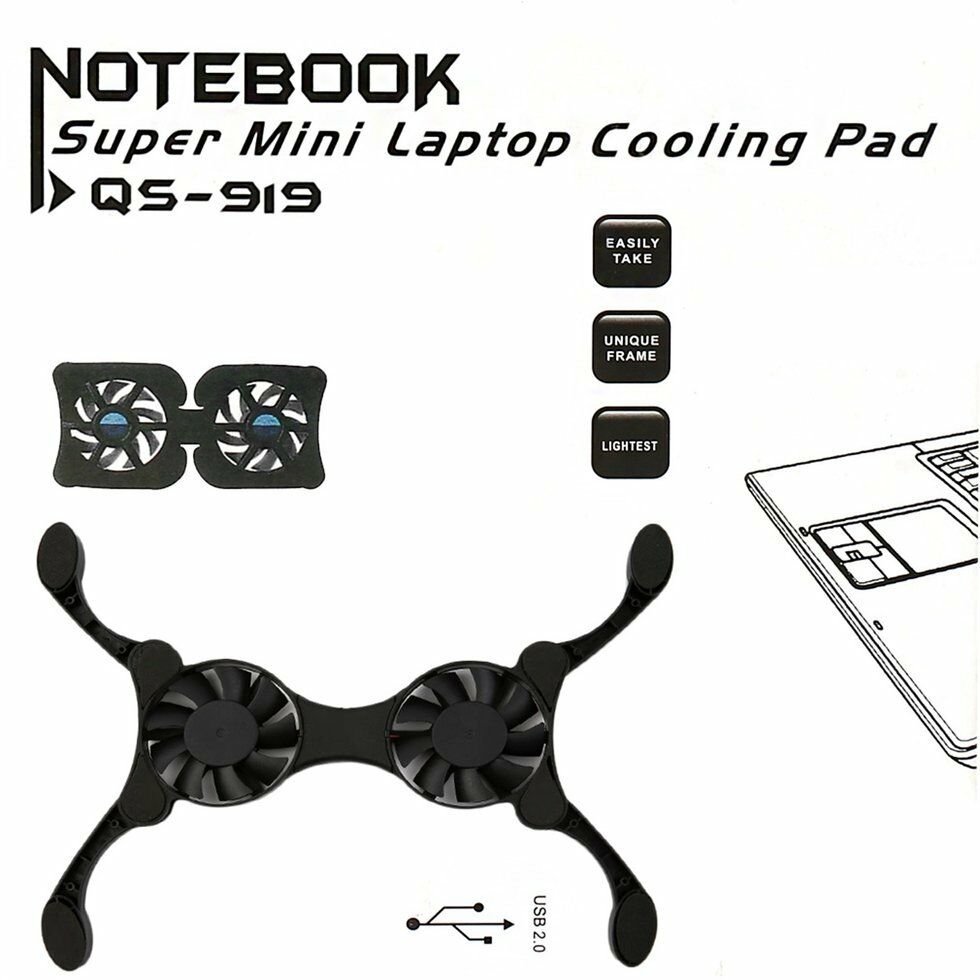 Opvouwbare Usb-poort Mini Octopus Notebook Dubbele Ventilator Cooler Cooling Pad Stand Voor 7-15 Inch Laptop