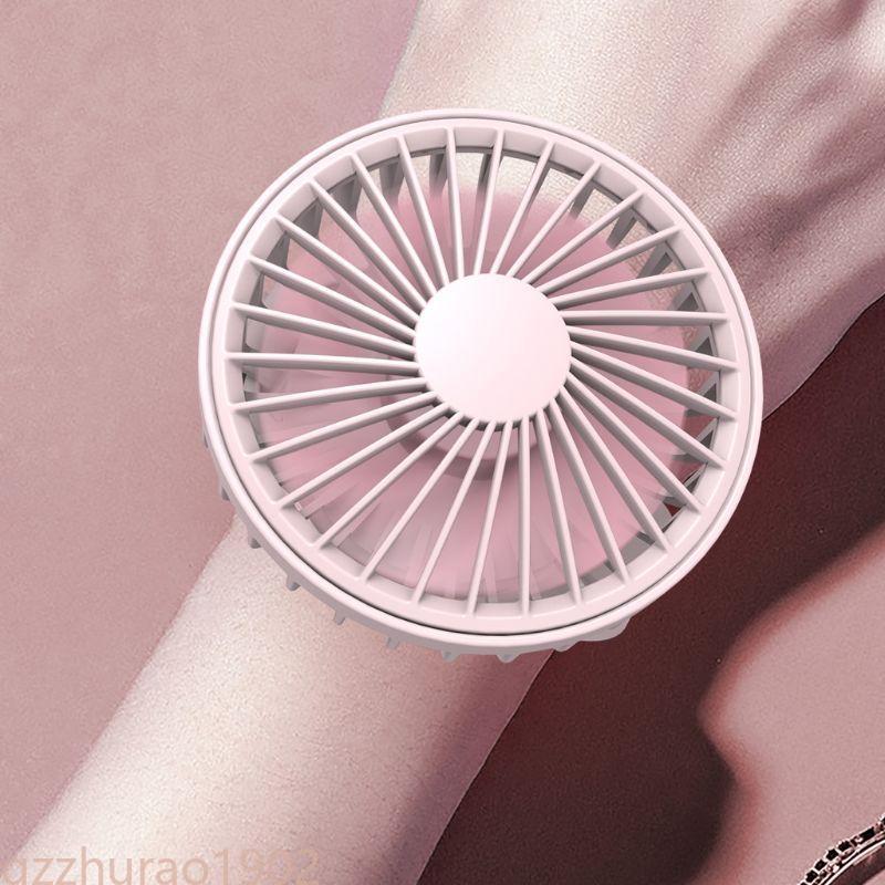 Cute 3 Gears Adjustable Wrist Watch Fan Portable Bladeless USB Rechargeable Air Cooling Summer Personal Fan for Student