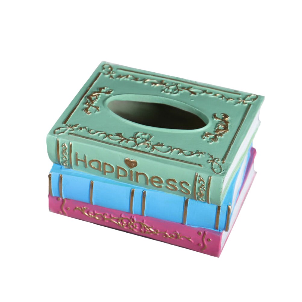 Retro Tissue Doos Hars Servet Storage Container Rechthoek Boek Papieren Handdoek Houder Desktop Decoratie Voor Huis Bar Kantoor (G203): Picture 1