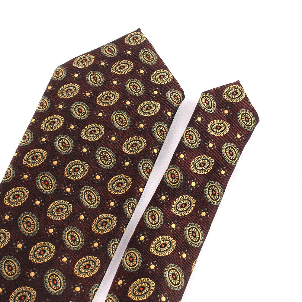 Maillard Coffee Color Ties For Men Women Floral Stripe Neck Tie For Wedding Business Classic Brown Color Neckties Men's Neck Tie