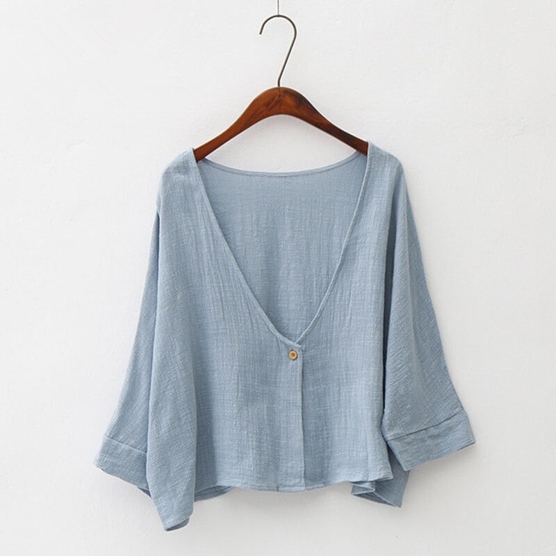 Delle donne Del Manicotto Del Blocco Cardigan Scialle Magliette E Camicette di Estate Della Camicia di Autunno Del Cotone di Lino Sottile Morbido Anti UV Protezione Solare del Bicchierino-manicotto Allentato Mantello Giubbotti cappotto