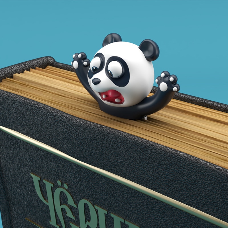 Creatieve 3D Bookmark Funny Animal Bladwijzers Leuke Kat Hond Panda Boek Marker Als Briefpapier