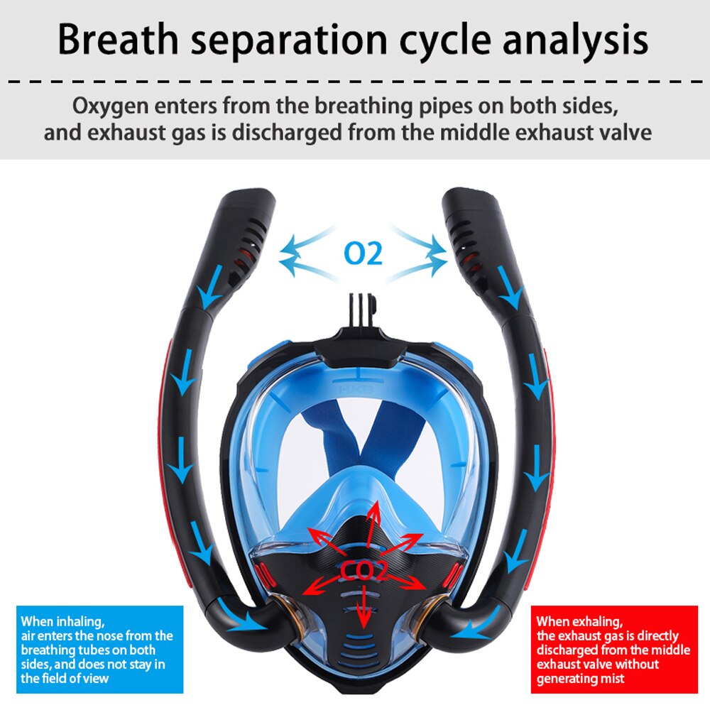 Máscara de buceo Scuba para mujer, mascarilla de esnórquel de cara completa, subacuática, antiniebla, para nadar, pesca submarina, hombre