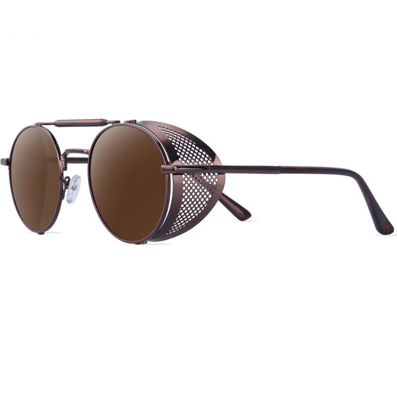 Grappige Ronde Steampunk Zon Glassses Retro Classic Metal Punk Bril Voor Vrouwen Mannen: A024