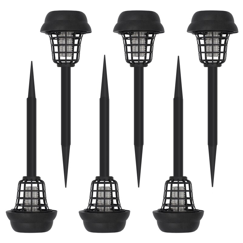 Solar Power Elektrische Muggen Killer Lamp Regendicht Anti Muggenval Muggenspray Kills Vliegt Bug Zapper Outdoor Tuin: 6 Pcs Solar Lamp