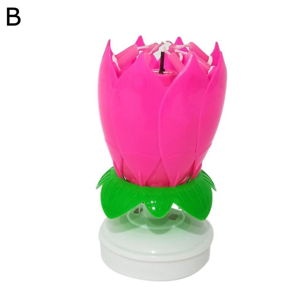 Birthday Cake Music Candles with 8 Candles Lotus Flower Christmas Festival Decorative Music Wedding Party: B