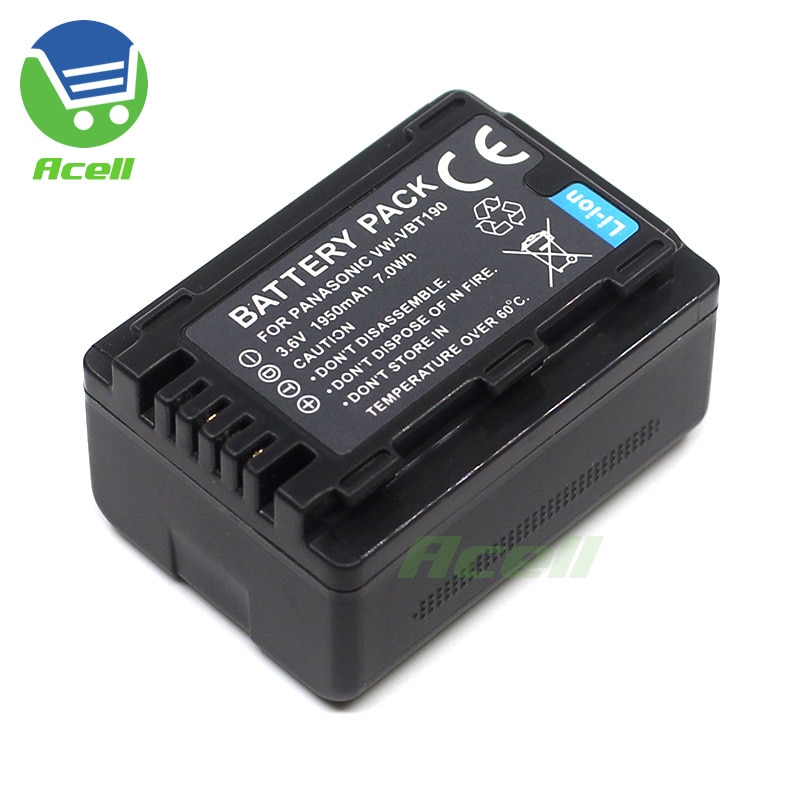 VW-VBT190 VW-VBY100 Batterij voor Panasonic HC-V110 V130 V160 V180 V210 V230 V250 V260 V380 V510 V520 V530 V550 V710 Camcorder: 1Battery