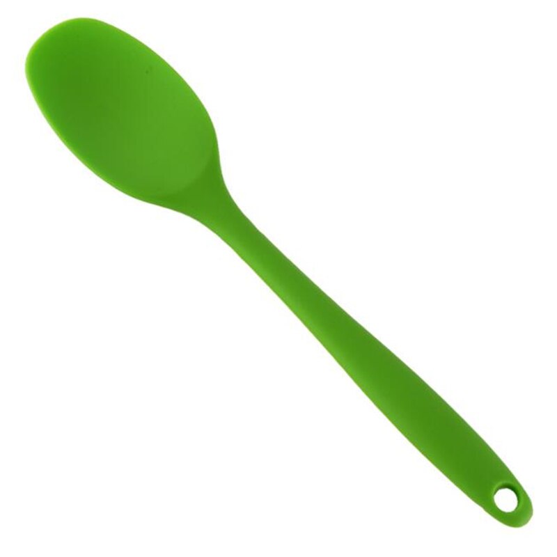  Heat Resistant Integrate Handle Silicone Spoon Scraper Kitchen Utensil Turners Spatula Pan Spatula Cake Kitchen Cooking Tool: Green A