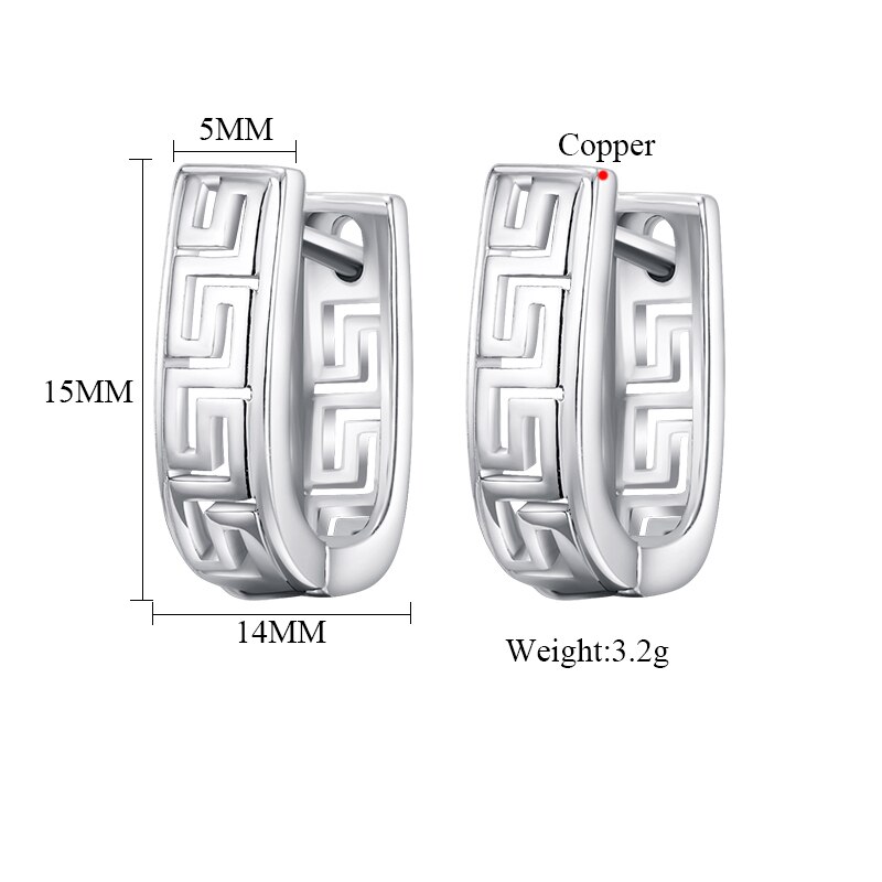 Einfache Gold Silber Farbe Zucht Ohrringe für Frauen Aushöhlen Metall Kupfer Geometrische Ohrringe Kleine Ohrringe