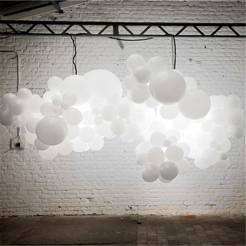 5pcs LED Balloon Luminous Light ball 12 Inches White Latex Balloon glow Balloon birthday party Wedding Decor Supplies