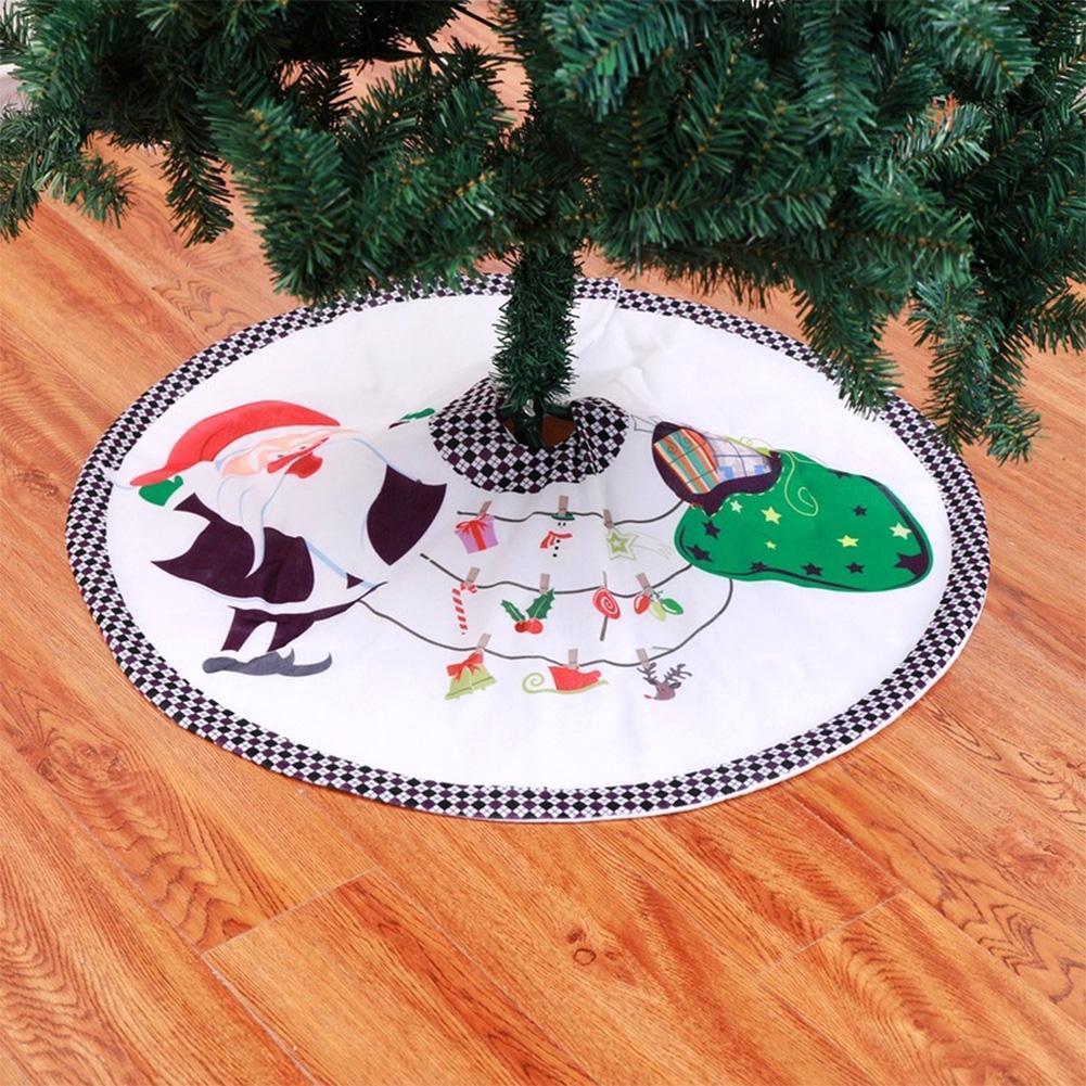 90cm Christmas Tree Skirt Cloth Santa ClausBase Tree Apron Festive Xmas Party Props Christmas Decorations for Tree: G