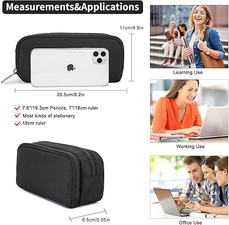 Large Capacity Pencil Case Back to School Supplies Pencil Pouch Aesthetic Pen Bag Office Stationery Organizer Multifunctional